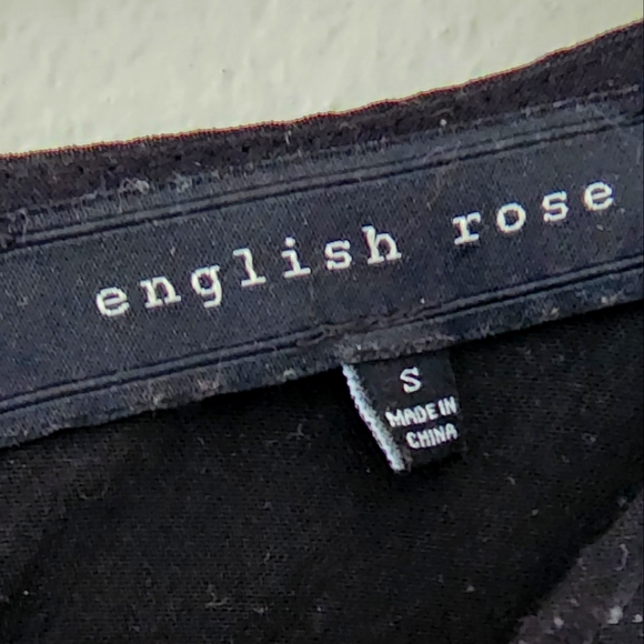 English Rose Long Sleeve Mesh Embroidered Gold Floral Zipper Dress Size Small - Picture 4 of 4